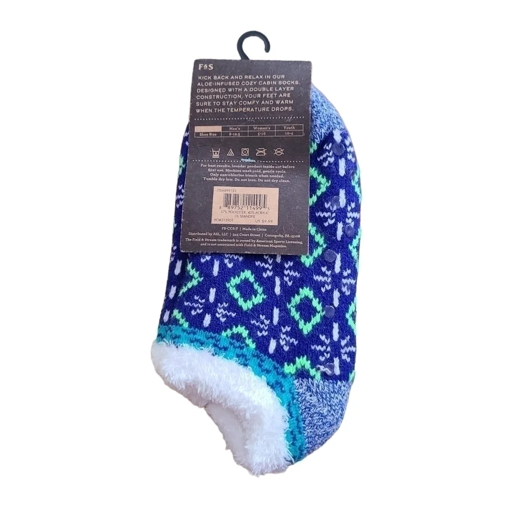 3 Pairs of Field and Stream Aloe Infused Cozy Cabin Socks, Youth Size 10 - 4